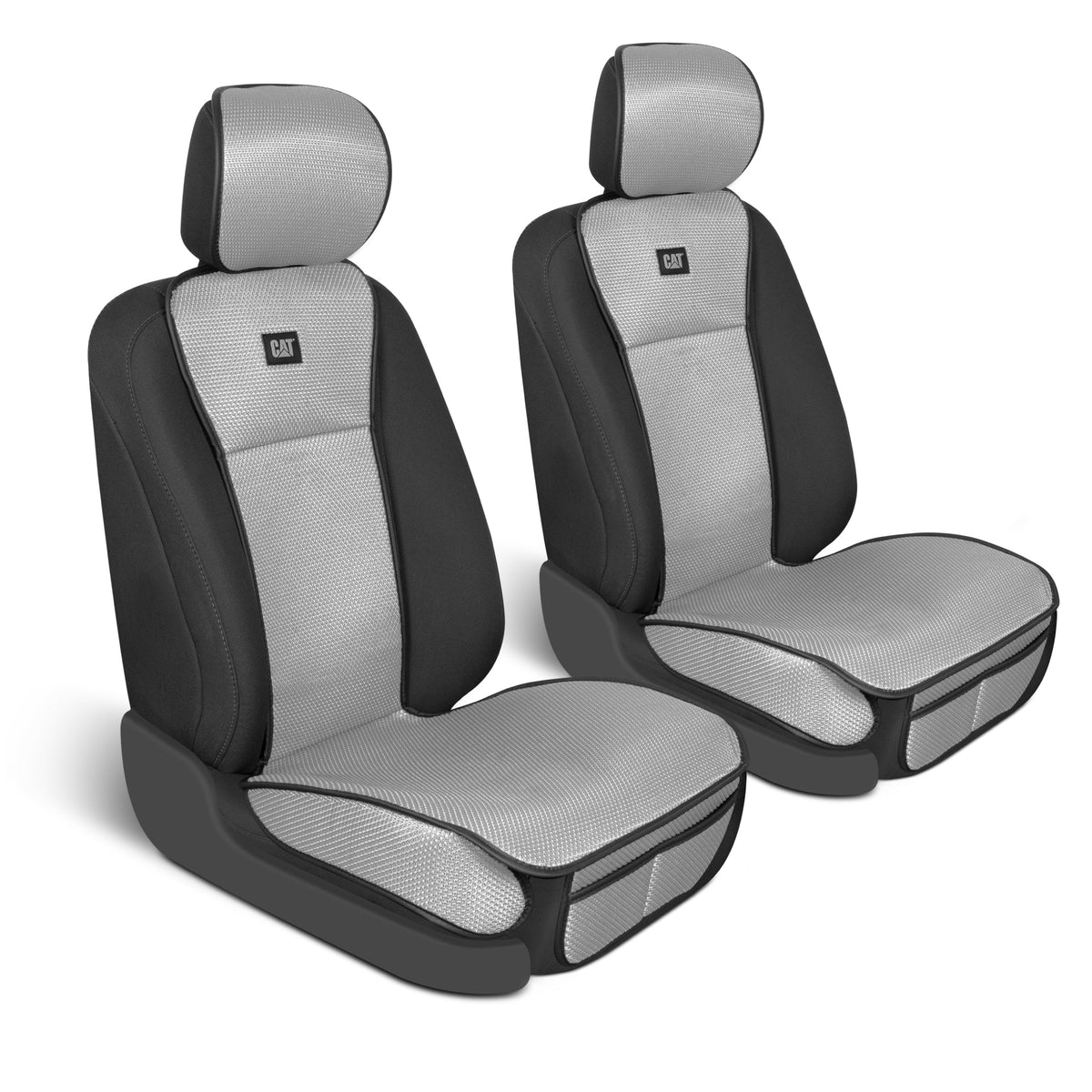 Raupe AeroMesh Graue Sitzbezüge für LKW, Auto & SUV - (2) Front Truck Seat Cover Protector - Breathable Mesh Universal Fit Car Seat Covers - Automotive Seat Covers Top of Seat Protection