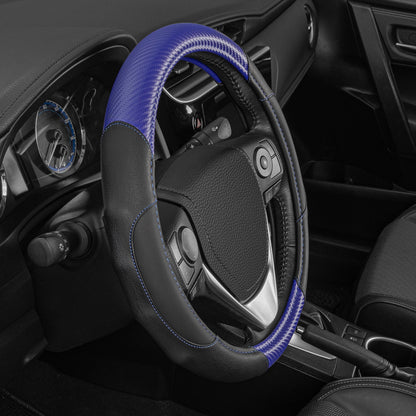 MotorTrend GripDrive Carbonfaser weben Ergonomic Grip Lenkrad Abdeckung (Fits 14.5' - 15.5')