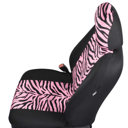 BDK 12-Piece Pink Tiger Vordersitzbezüge, Rücksitzbezüge, Sitzgurtpads und Lenkradbezüge (Fits 14.5' - 15.5')
