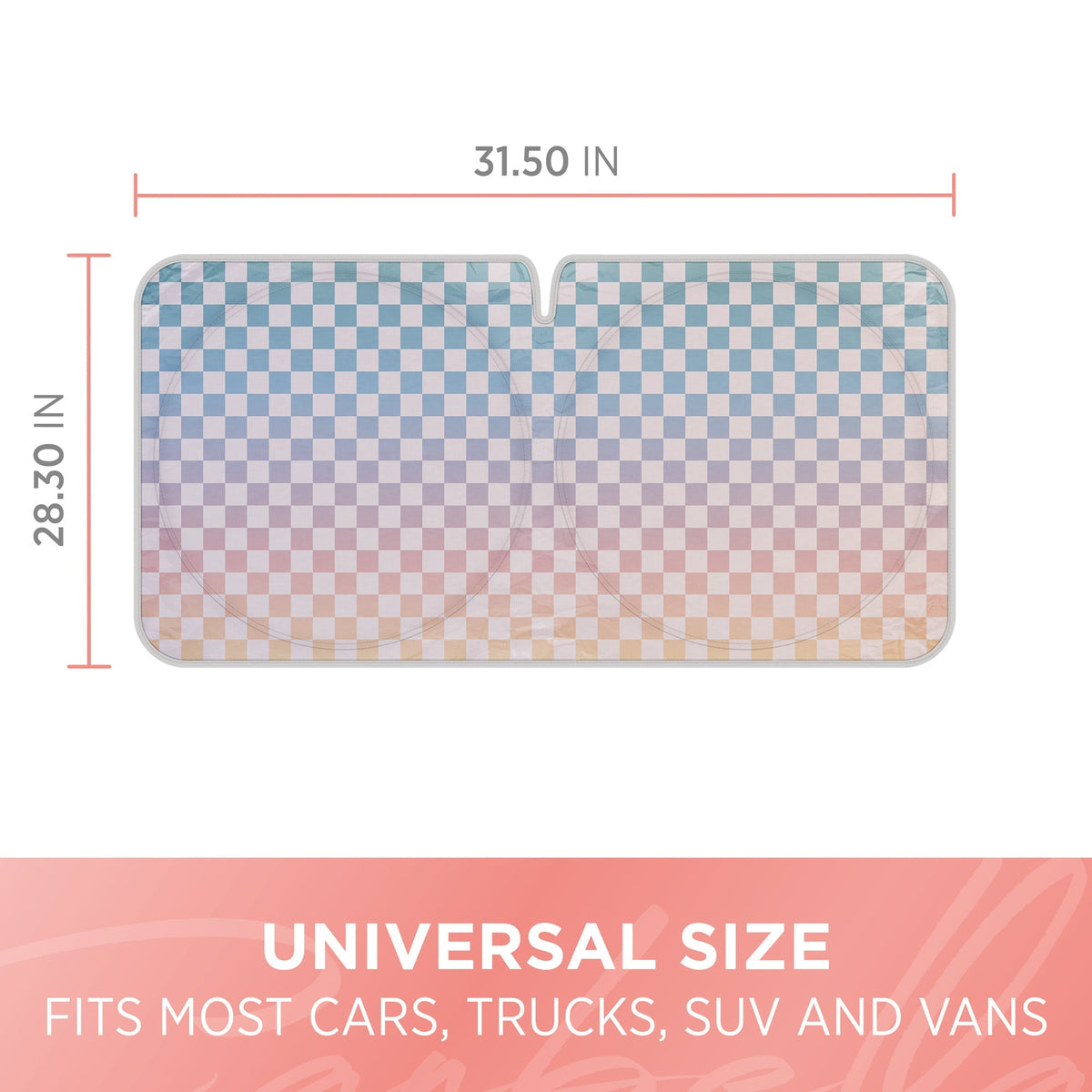 Carbella Checker Rainbow Gradient Sunshade (64' x 32')