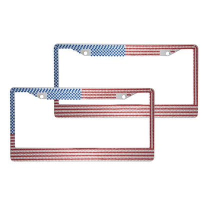 Rostbeständiges verchromtes Die-Cast-Edelmetall-Lizenzplattenrahmen / -halter Universalgröße - Blank Metal Design (Paket von 2)