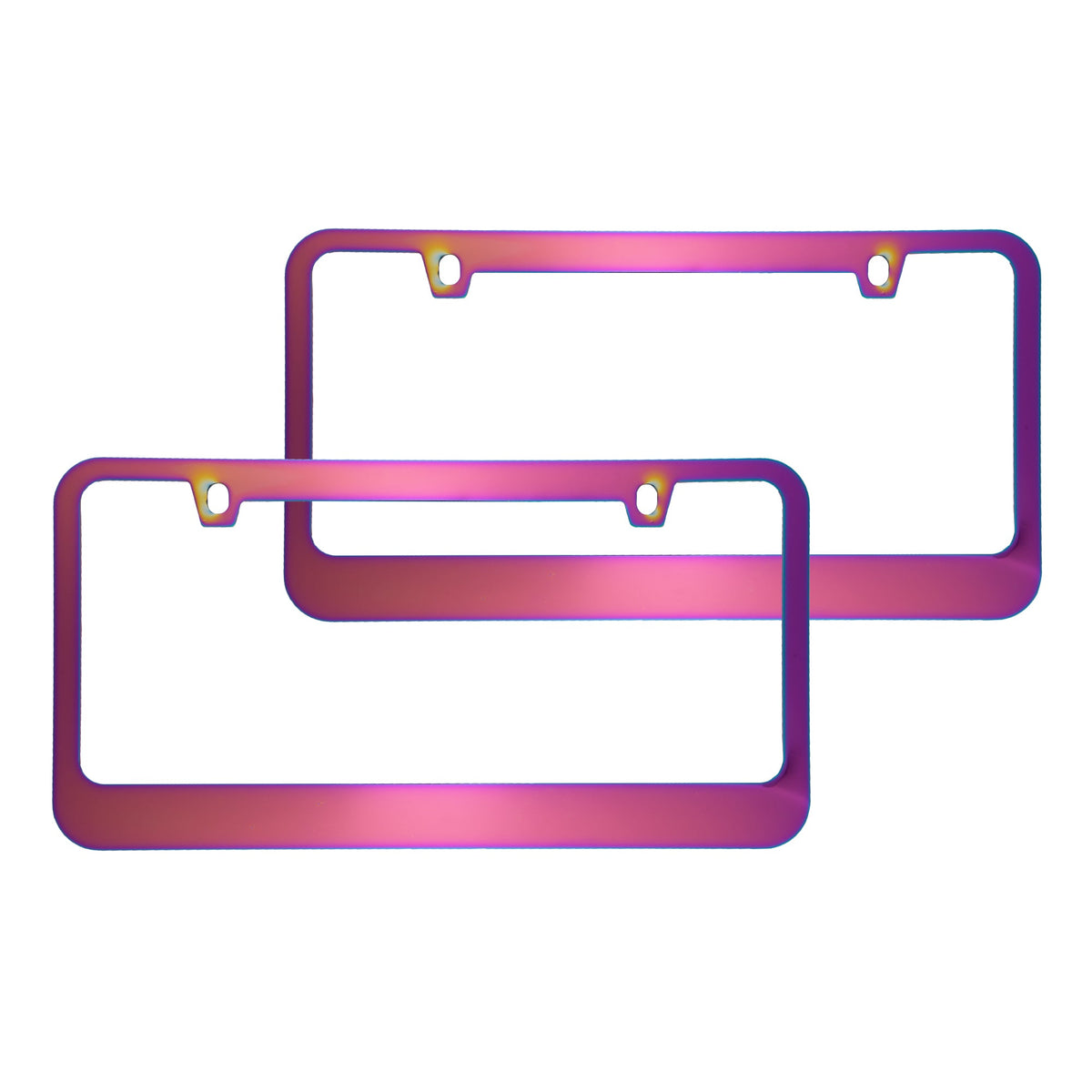 Rostbeständiges verchromtes Die-Cast-Edelmetall-Lizenzplattenrahmen / -halter Universalgröße - Blank Metal Design (Paket von 2)
