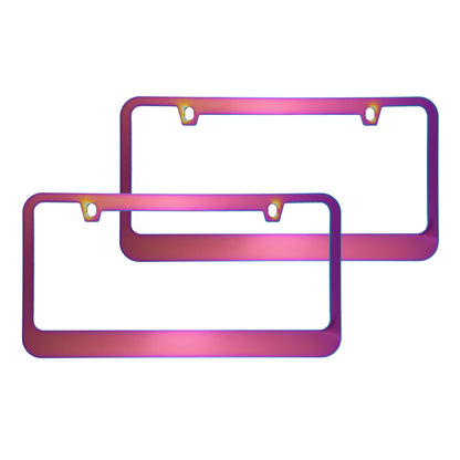 Rostbeständiges verchromtes Die-Cast-Edelmetall-Lizenzplattenrahmen / -halter Universalgröße - Blank Metal Design (Paket von 2)