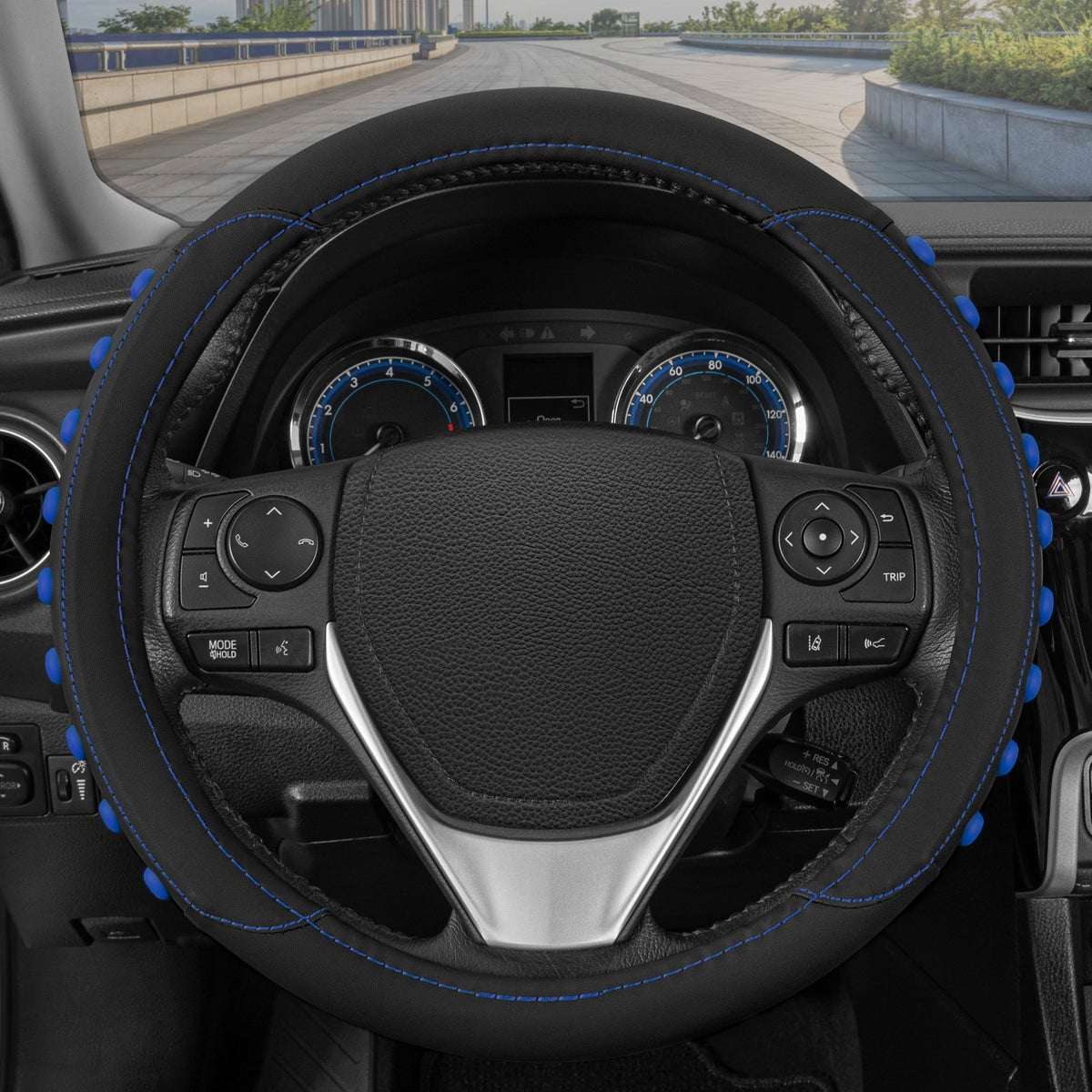 MotorTrend FlexGrip Lenkradabdeckung mit erhöhten Bump Grips (Fits 14.5' - 15.5')