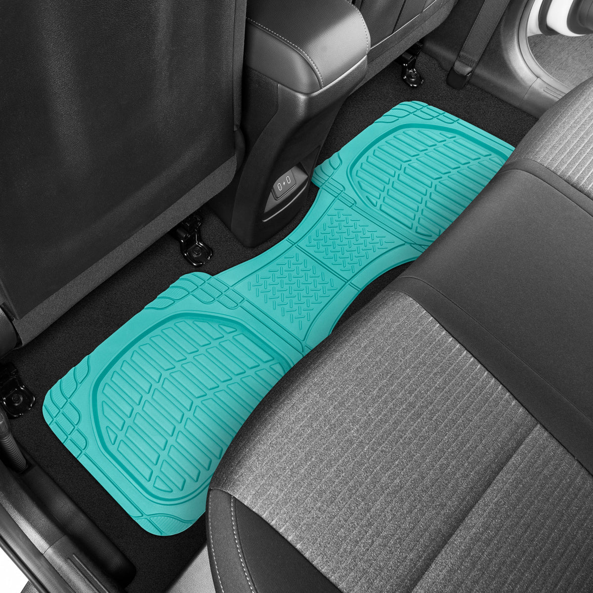 CARBELLA Heavy Duty Rubber 4-Piece Teal Car Bodenmatten - Universal Trimmable Allwetter-Autozubehör - Mädchen Autozubehör für Frauen & süße Automatten für Frauen für Girly Autodekor, LKW und SUV