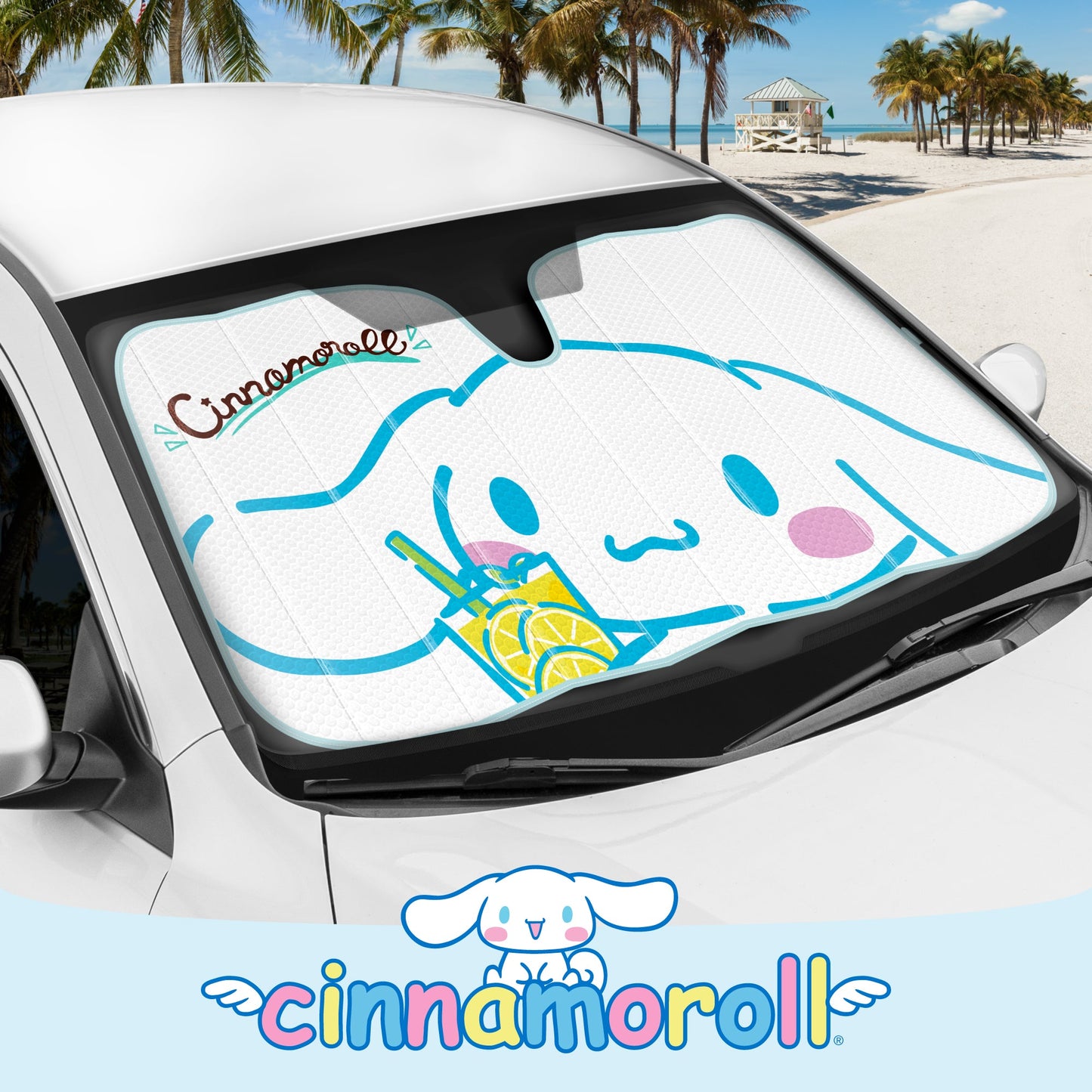 Carbella Sanrio Cinnamoroll Lemon Chill Front Windschutzscheibe Sonnenschirm (58' x 28')