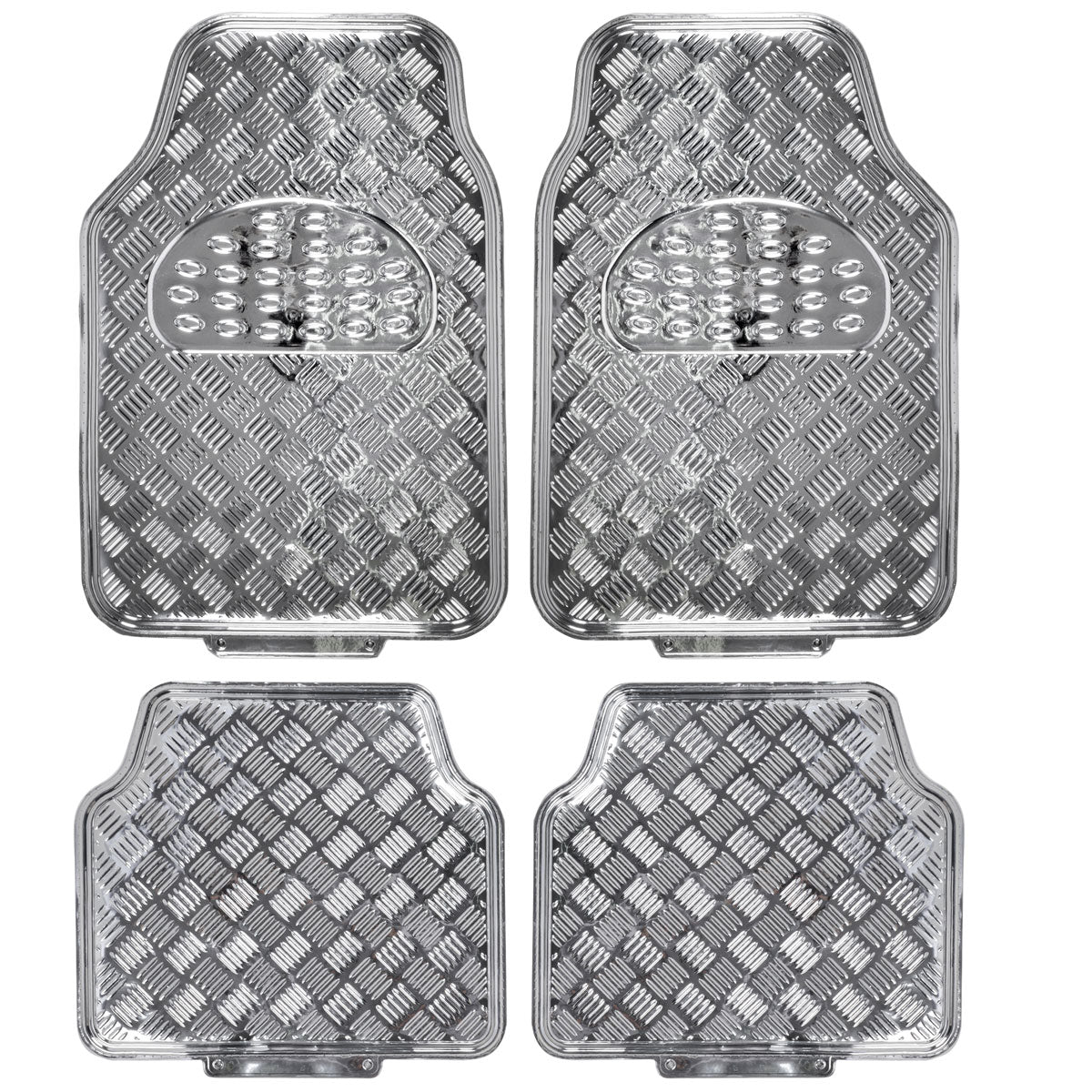 BDK 4-Piece Translucent Centered Cushioned Grip Pad Vorderbodenmatten und Hinterbodenmatten - Heavy Duty, All Weather