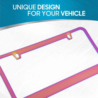 BDK Heavy Duty Rust-Proof Stainless-Steel Metallplattiertes Kennzeichen Rahmen Universalgröße für PKW SUV