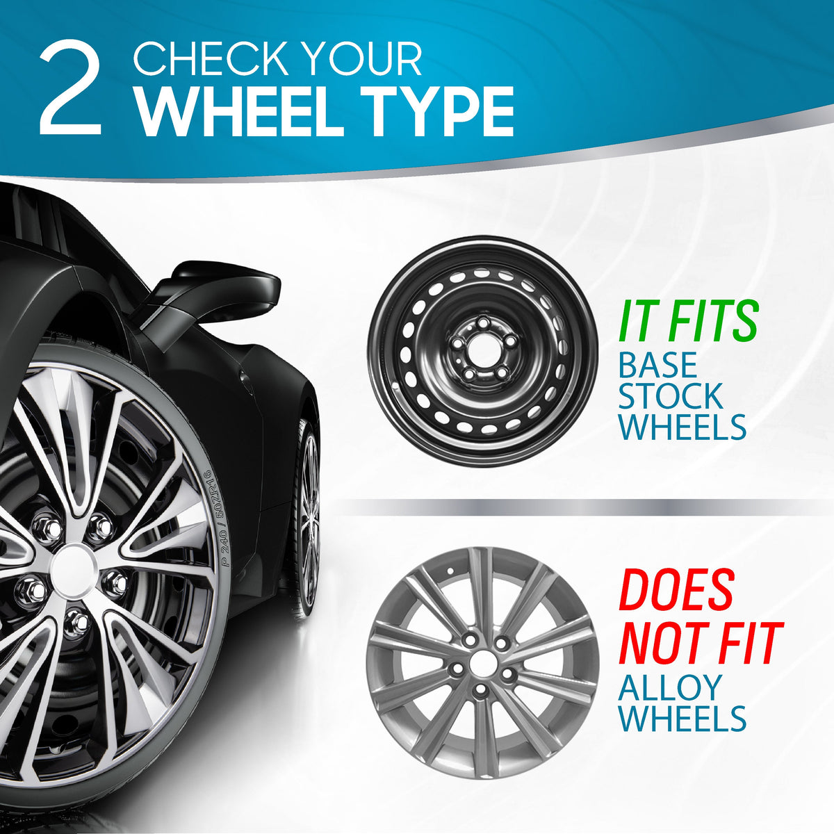 BDK 40,6 cm Hubcaps Set von 4 - OEM Ersatz Snap-On Wheel Rim Covers - Universal Fit Car Wheel Cover für Autos, LKW, SUV, Vans Durable ABS Black & Silver 5-Spoke Hub-Cap Car Zubehör Außen
