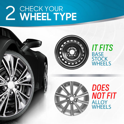 BDK 40,6 cm Hubcaps Set von 4 - OEM Ersatz Snap-On Wheel Rim Covers - Universal Fit Car Wheel Cover für Autos, LKW, SUV, Vans Durable ABS Black & Silver 5-Spoke Hub-Cap Car Zubehör Außen
