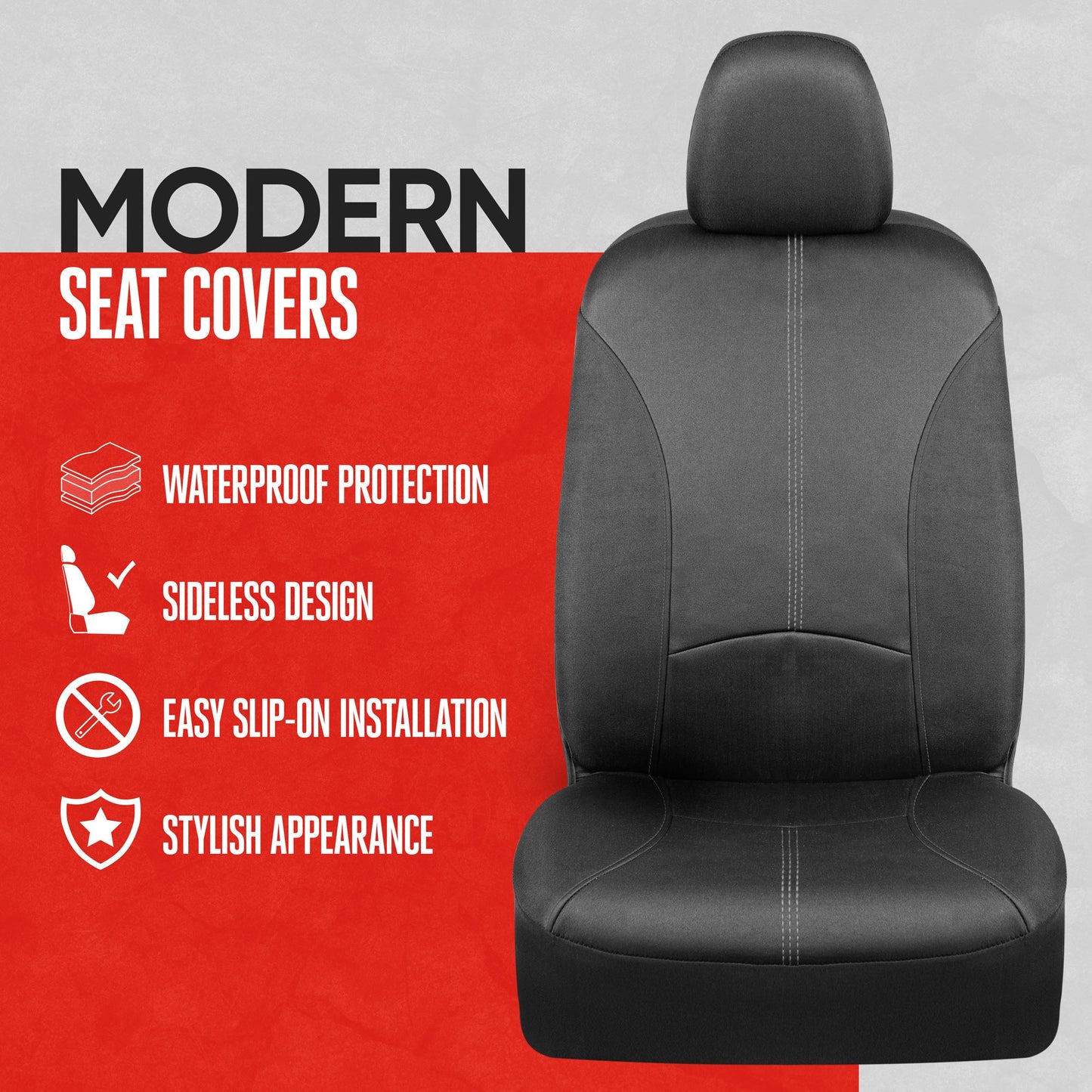 MotorTrend 2-Pack SpillGuard Wasserdichte Neopren-Vordersitzabdeckungen