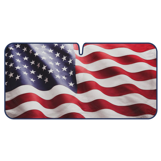 MotorTrend amerikanischer US-Flaggenfront Windschutzscheibe Sonnenschirm (Large 69' x 35')