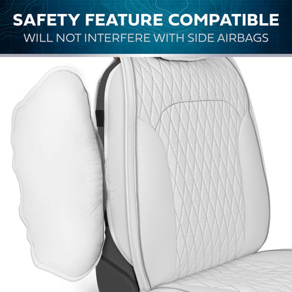 Car Seat Covers - DiamondLux Edition Premium Faux Leather Seat Protectors - Doppelkreuz-Nähte gepolsterte Automobilzubehör für LKW, SUVs, Autos - Front Seat Set