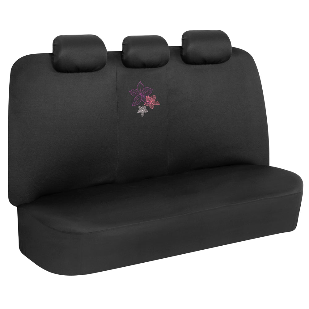 BDK 12-teilige Hawaiian Flowers Vordersitzbezüge, Rücksitzbezüge, Sitzgurtpads und Lenkradbezüge (Fits 14.5' - 15.5')