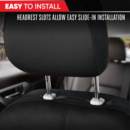 Motor Trend Black Car Seat Covers Set - 2 Vordersitze - Spill-Proof Neoprene CarSeat Cover Protector für Autos - Automobilzubehör Innenabdeckungen für SUV & Kleine LKW - Semi Universal Fit