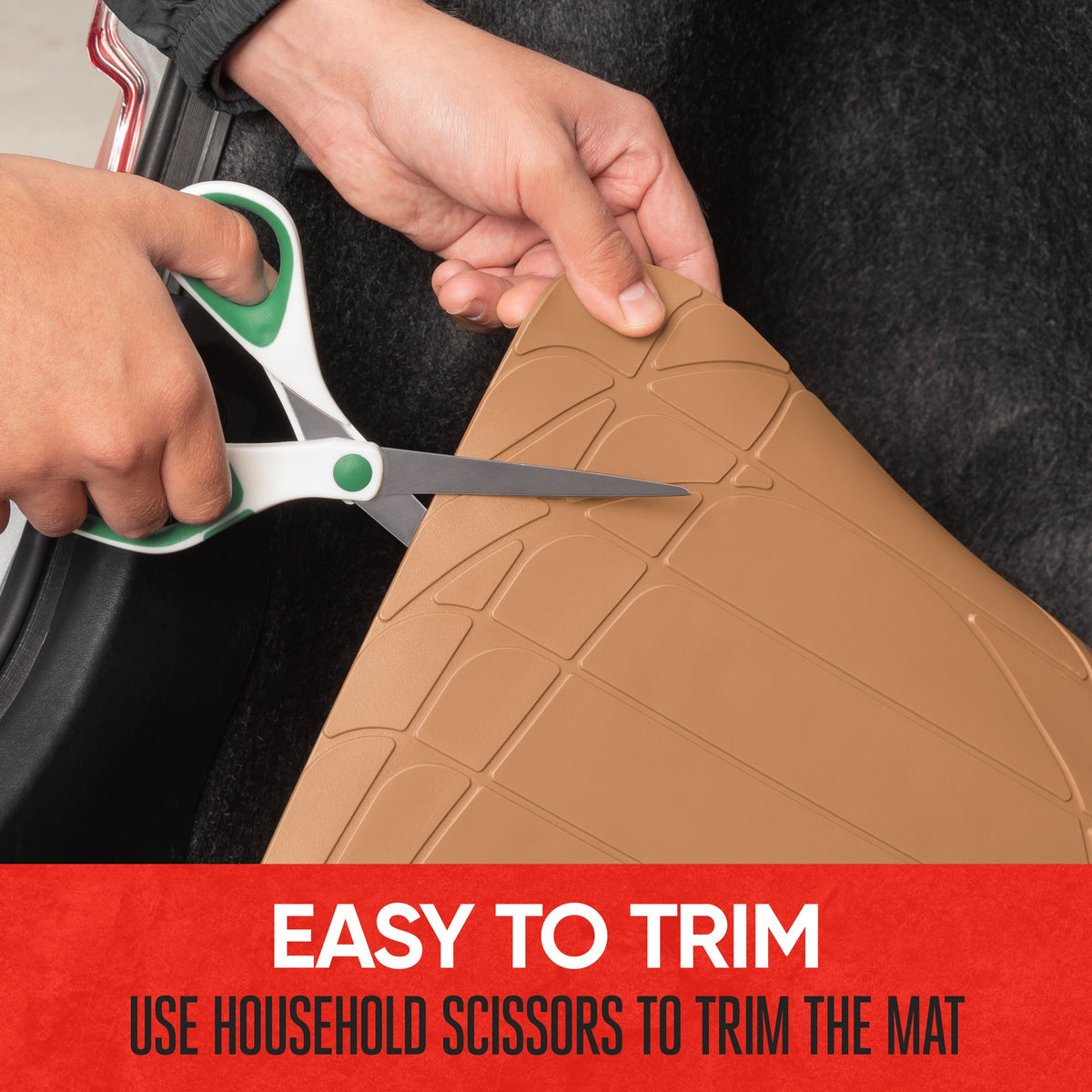 MotorTrend Utility Trunk / Cargo Liner Mat - Heavy Duty, All Weather, Trim to Fit