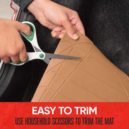 MotorTrend Utility Trunk / Cargo Liner Mat - Heavy Duty, All Weather, Trim to Fit