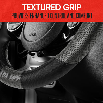 MotorTrend GripTech Perforiertes Muster Sport Grip Lenkrad Abdeckung (Fits 14.5' - 15.5')