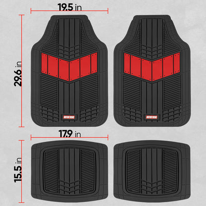 MotorTrend 4-Piece DualFlex Deep Drainage Kanäle Vorderbodenmatten und Hinterbodenmatten - Heavy Duty, All Weather, Trimmen Sie, um zu passen
