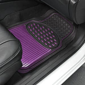BDK 4-Piece-zentrierte gedämpfte Griff Pad Vorderbodenmatten und hintere Bodenmatten - Heavy Duty, All Weather, Trimmen Sie, um zu passen