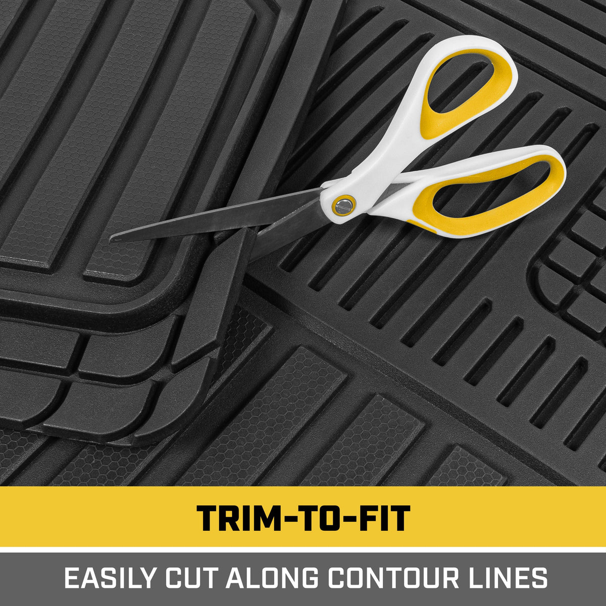 CAT 3-Stück ToughLiner Vorderbodenmatten und Hinterbodenmatten - Heavy Duty, All Weather, Trimmen, um zu passen
