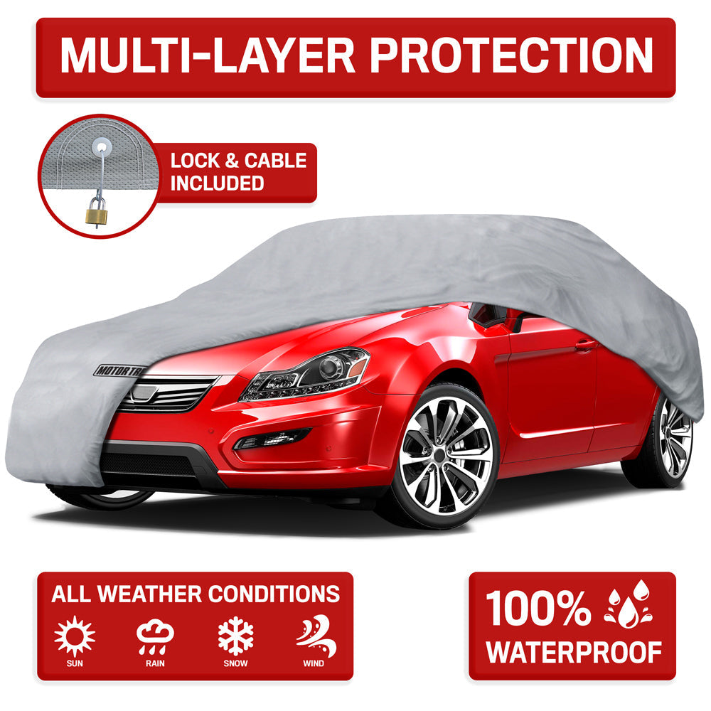 MotorTrend 4-Serie Premium Poly Lined Fahrzeugabdeckung für Autos, SUVs, LKW, Vans
