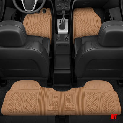 MotorTrend 4-Piece 3-Rows Extra-High Ridgeline Vorderbodenmatten, Mittelbodenmatte und Hinterbodenmatte
