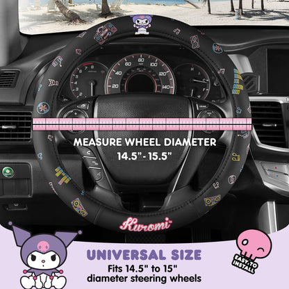 Carbella Sanrio Kuromi Neon Party Lenkrad Abdeckung (Fits 14.5' - 15.5')