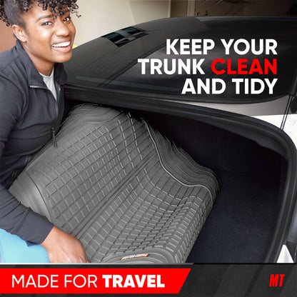MotorTrend FlexTough Square Groove Trunk / Cargo Liner Mat - Heavy Duty, All Weather, Trim to Fit (54' x 37')