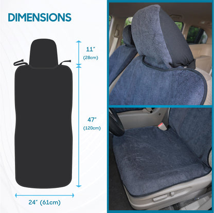 BDK UltraFit Waterpoof Car Seat Towel Cover, Black Trim - Waschbarer Schweißsitz-Protektor, ideal für Fitness-Studio-Surfen-Lauf-Crossfit, passt zu den meisten Auto-LKW Van und SUV (Mehrere Farben)