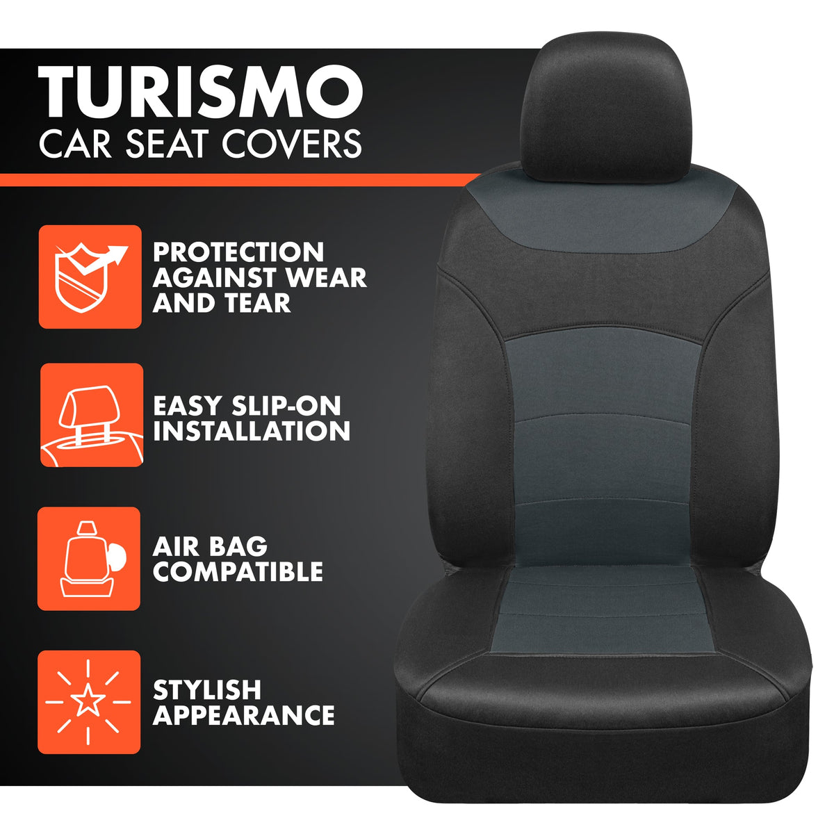 BDK carXS Turismo Car Seat Covers Volles Set, Beige Two-Tone Front Seat Covers mit Split Rear Bench Back Seat Cover, Automotive Seat Covers für LKW SUV Van Auto (Mehrere Farben)