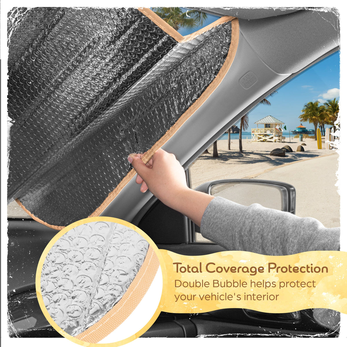C&C Sage Floral Car Windschutzscheibe Sonnenschutz - Sun Visor SunShade für Auto-Windschutzscheibe - Fensterschirme für Autos, SUV & Truck - Dash Cover UV-Schutz für Front-Fensterschutz Zubehör - 57' x 27'