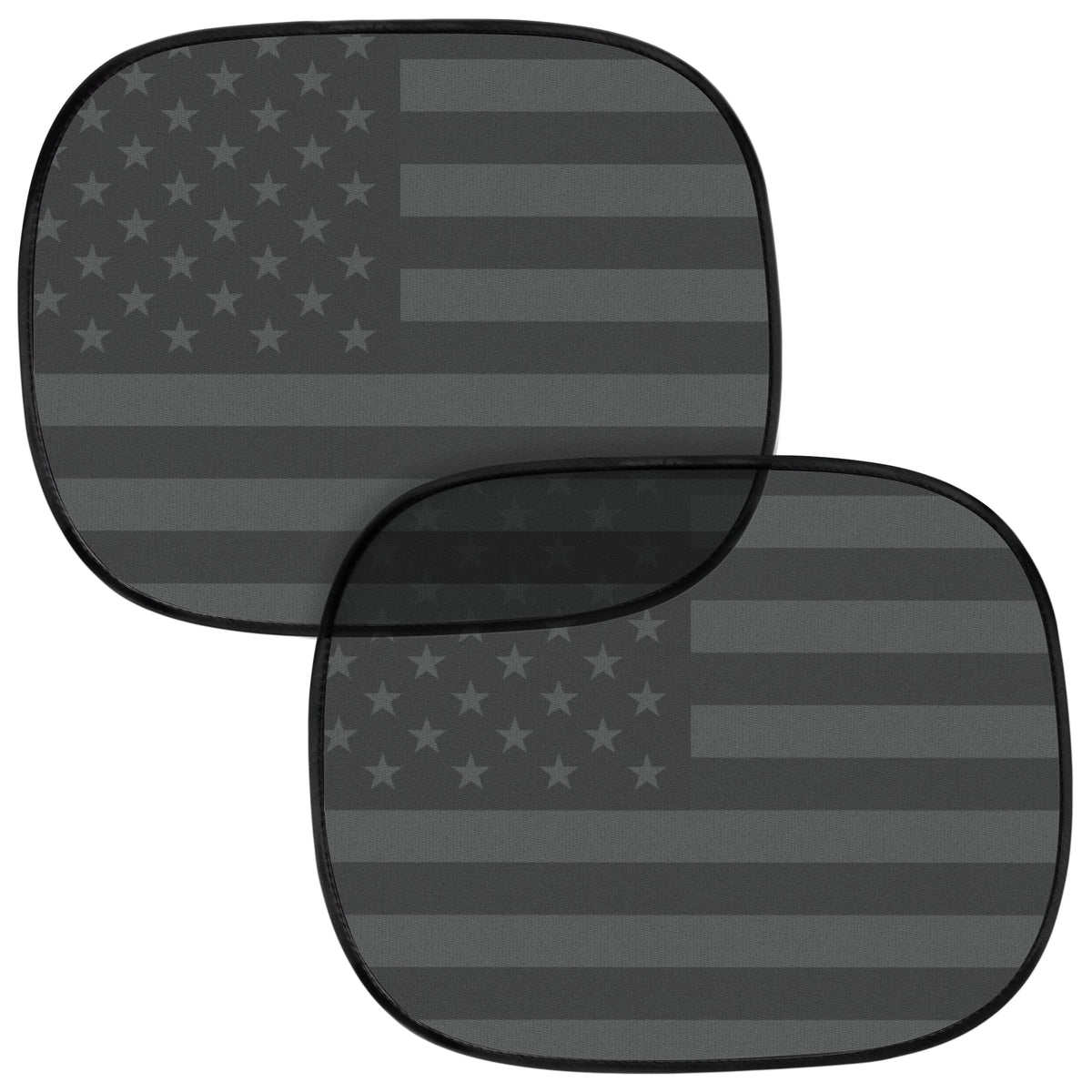 MotorTrend 2-Pack EasyCling American Black US Flag Window Sunshades (18' x 14')