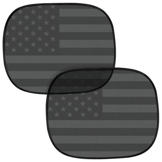 MotorTrend 2-Pack EasyCling American Black US Flag Window Sunshades (18' x 14')