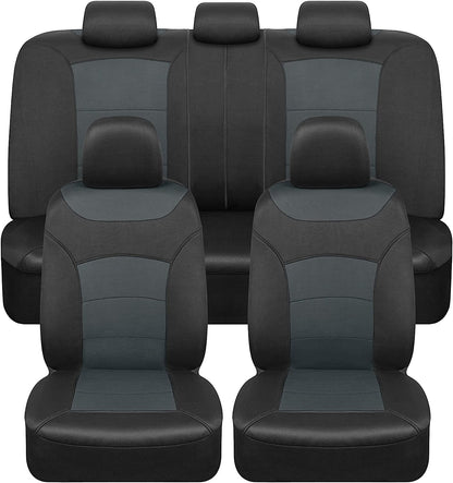 BDK carXS Turismo Car Seat Covers Volles Set, Beige Two-Tone Front Seat Covers mit Split Rear Bench Back Seat Cover, Automotive Seat Covers für LKW SUV Van Auto (Mehrere Farben)
