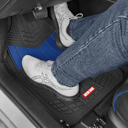 MotorTrend 4-Piece DualFlex Deep Drainage Kanäle Vorderbodenmatten und Hinterbodenmatten - Heavy Duty, All Weather, Trimmen Sie, um zu passen