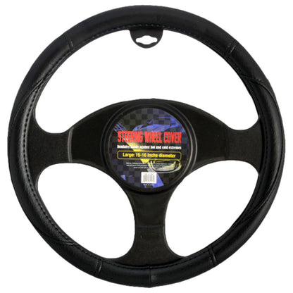 BDK Faux Leather Ergonomic Grip Steering Wheel Abdeckung (Fits 14.5' - 15.5')
