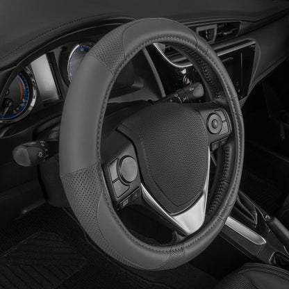 MotorTrend Soft Touch Perforierte Mikrofaser-Lenkradabdeckung (Fits 14.5' - 15.5')