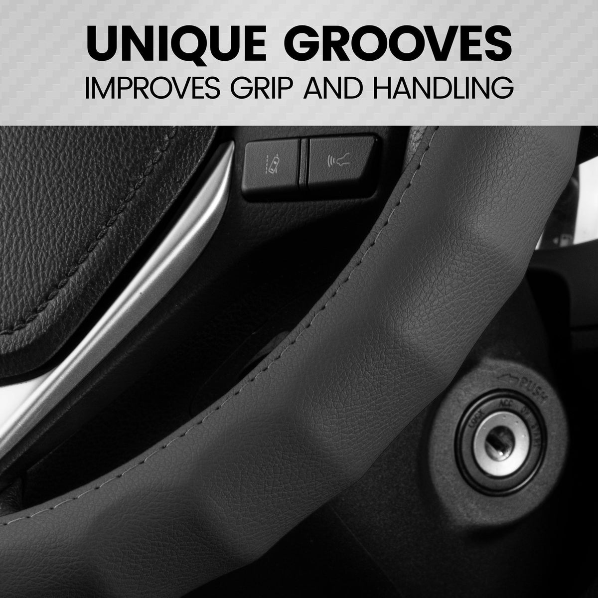 BDK Große Original Leder Ergonomic Non-Slip Grip Lenkrad Abdeckung (Fits 15,5' - 16')