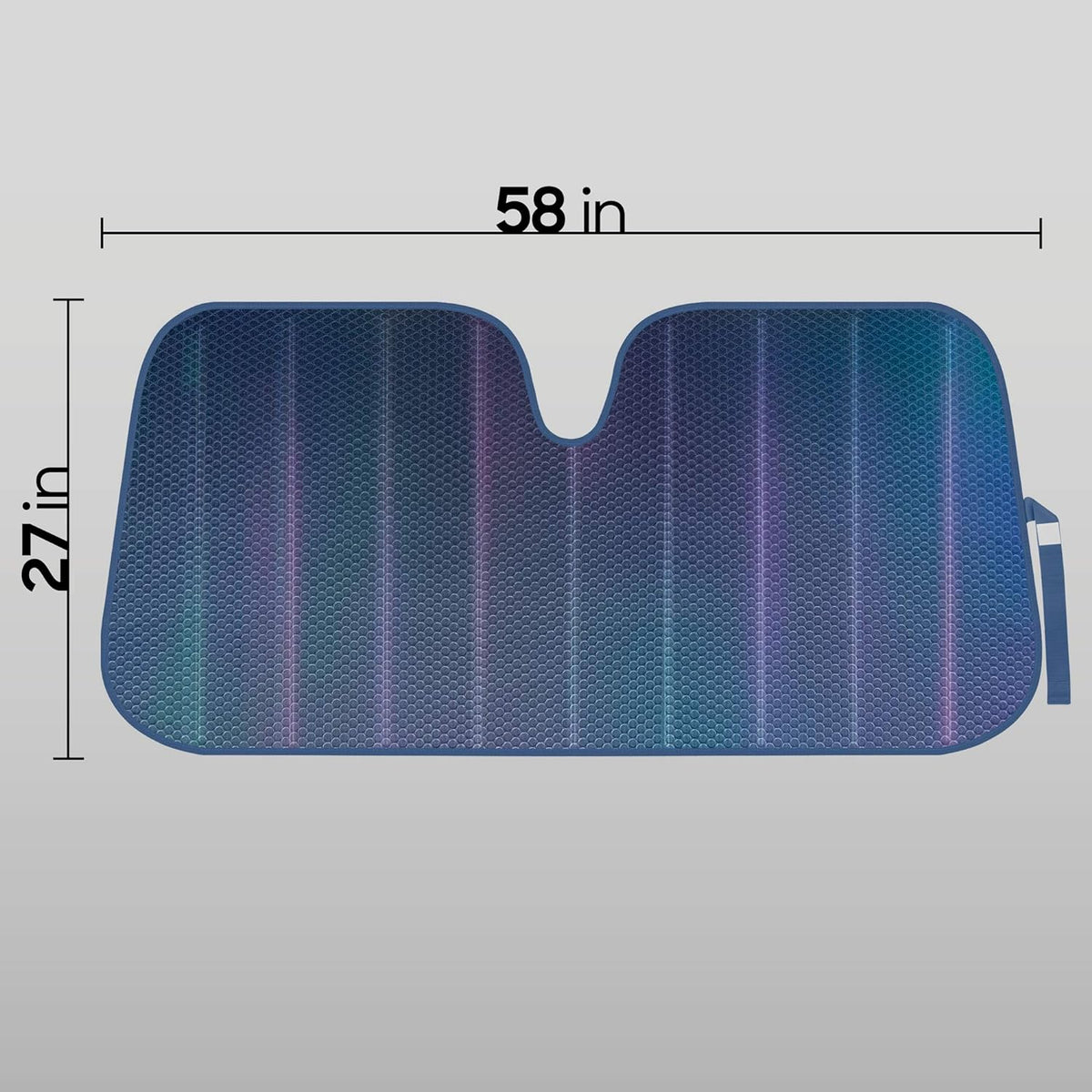 BDK Iridescent Mermaid, Hologrammfolie, Chameleon Front Windschutzscheibe Sonnenschutz, Doppelblasen-Akkordeon Falt Auto Sonnenschutz für Auto LKW SUV 58 x 27 Zoll
