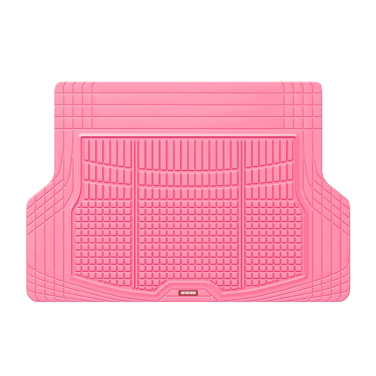 Motor Trend FlexTough Rear Cargo Mat – Heavy-Duty Trimmable Car Trunk Mat für die Rückseite des SUV, Universal Rear Cargo Liner für SUV, Flexible Trunk Liner, Automotive Floor Mats & Cargo Liners (Pink)