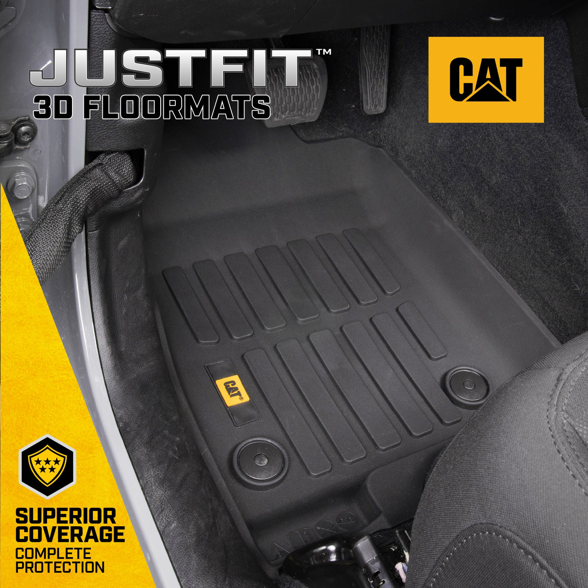 CAT 2-Stück JustFit 3D Frontliner Matten für Jeep Gladiator JL (2020 - 2026) - All Weather, Heavy Duty, Custom Fit