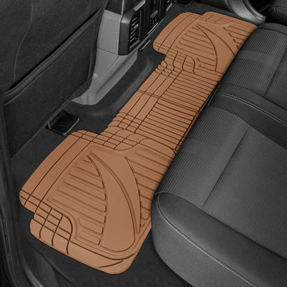 MotorTrend 3-Stück FlexTough Advanced Gummi Mehrkanal-Frontbodenmatten und hintere Bodenmatte