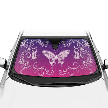 BDK Pink / Purple Butterfly Front Windschutzscheibe Sonnenschirm (58' x 27')