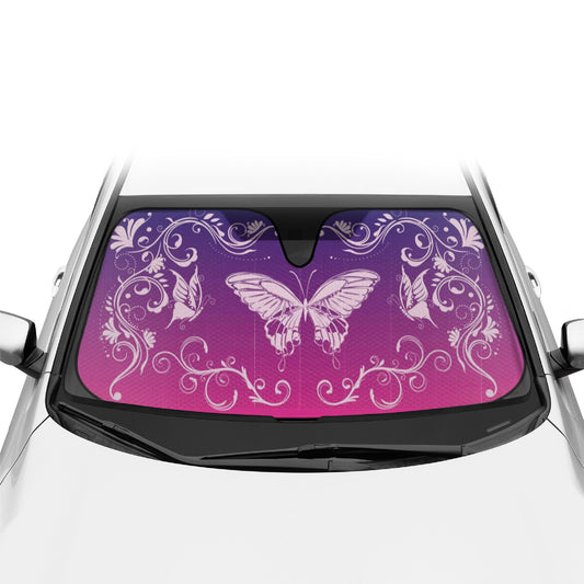 BDK Pink / Purple Butterfly Front Windschutzscheibe Sonnenschirm (58' x 27')