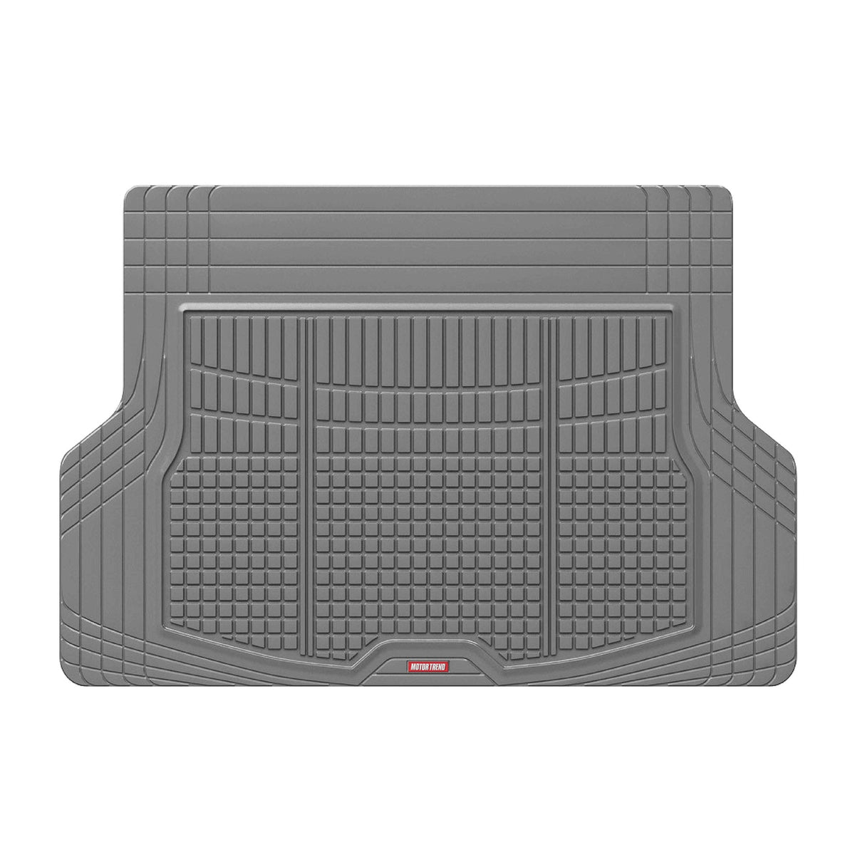 MotorTrend FlexTough Square Groove Trunk / Cargo Liner Mat - Heavy Duty, All Weather, Trim to Fit (54' x 37')