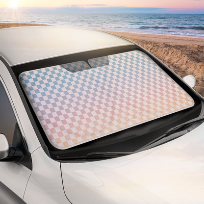 Carbella Checker Rainbow Gradient Sunshade (64' x 32')