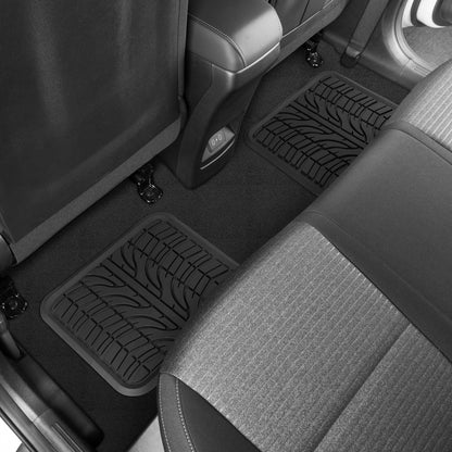 MotorTrend 4-Piece Grand Prix Reifenlaufflächen-Frontbodenmatten und Hinterbodenmatten - Heavy Duty, All Weather, Trimm to Fit