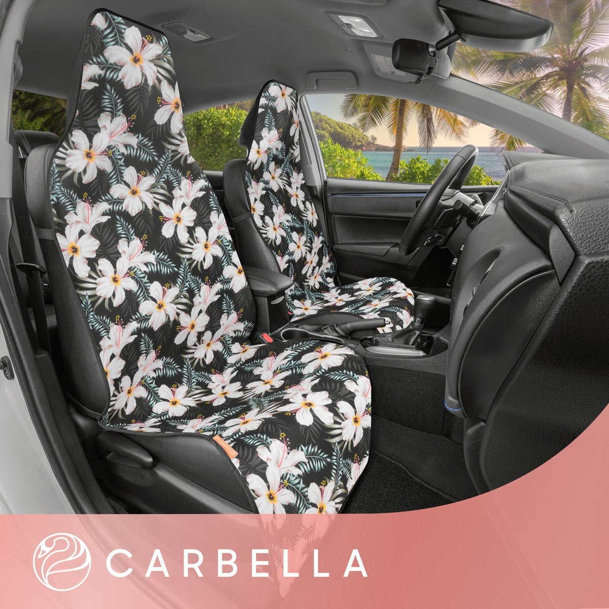 Carbella 2-Pack Tropical Flowers Vordersitzbezüge