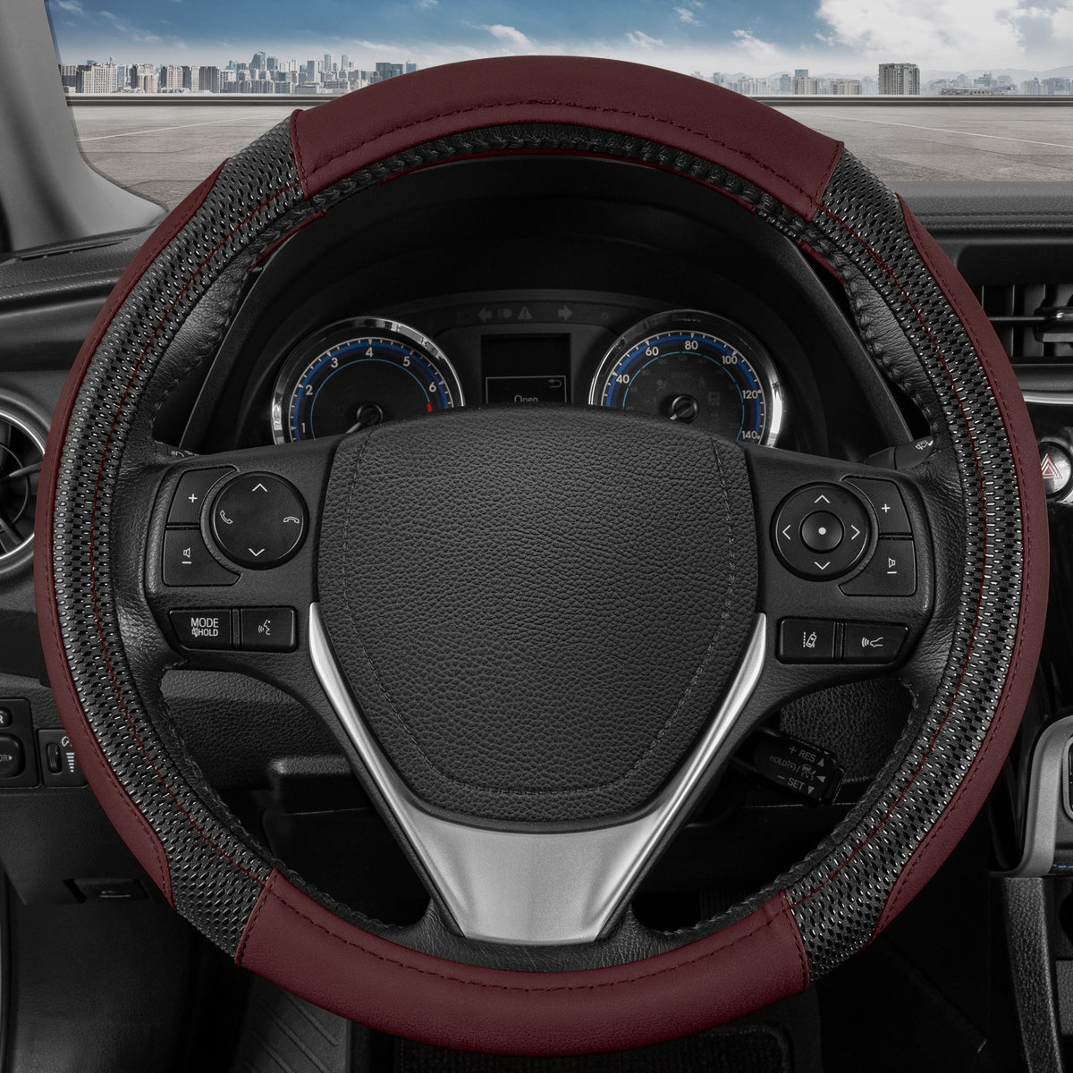 MotorTrend GripTech verbesserte Traktion Lenkrad Abdeckung (Fits 14.5' - 15.5')